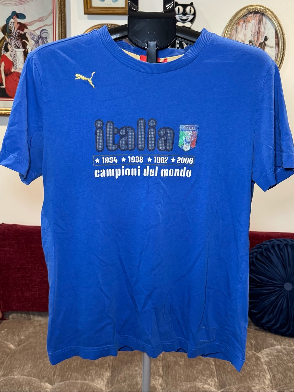 Vintage 2006 Puma Blue Italia 'Campioni del Mondo' Graphic Tee